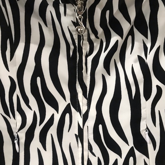 SAMUEL DONG Zebra Print Zip Lightweight Jacket XS - Picture 2 of 5